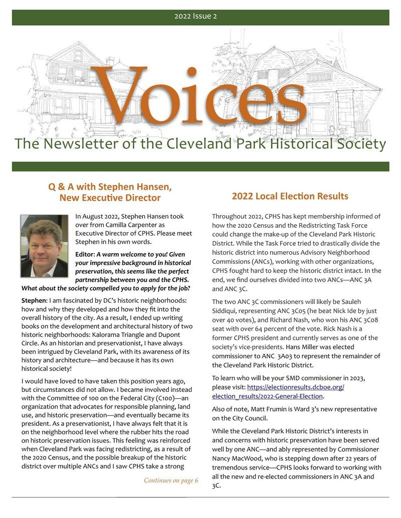 Cover of Voices Newsletter issue Fall 2022