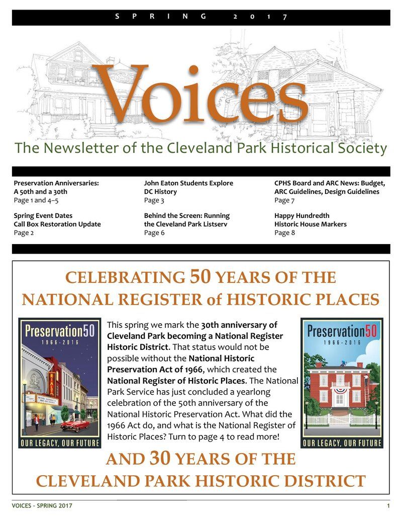 Cover of Voices Newsletter issue Spring 2017