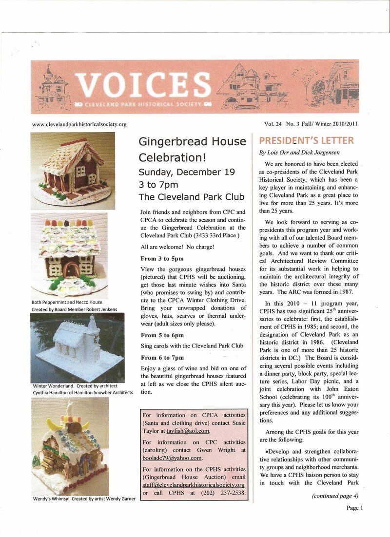 Cover of Voices Newsletter issue Fall 2010