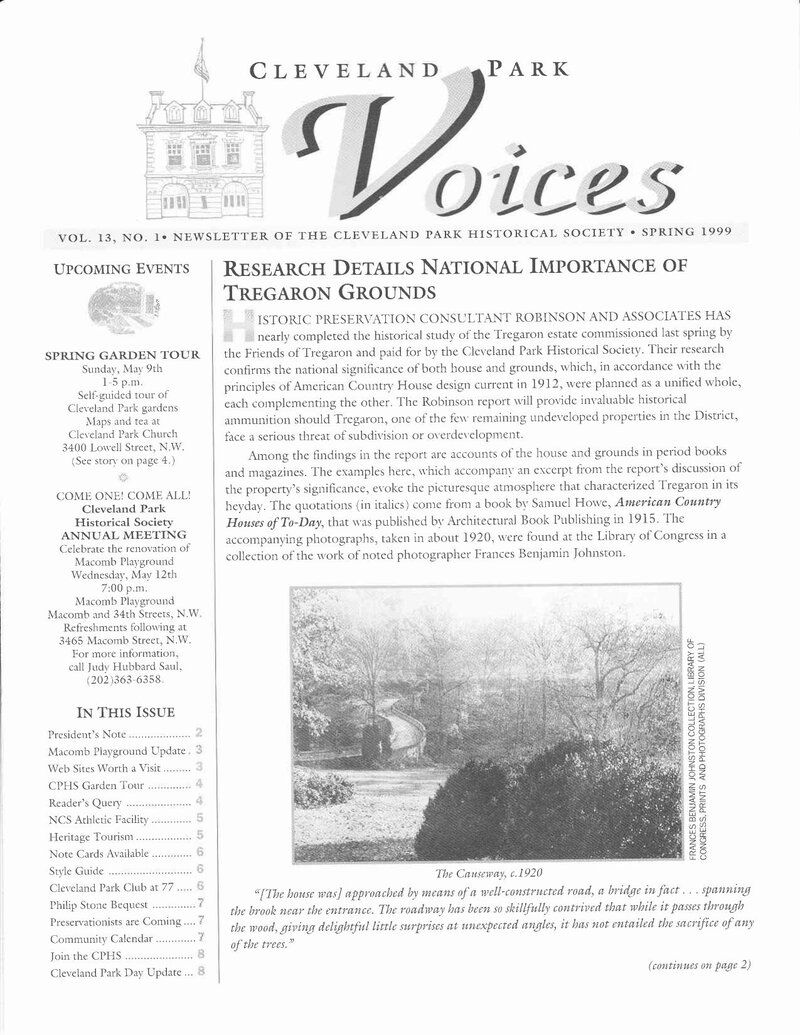 Cover of Voices Newsletter issue Spring 1999