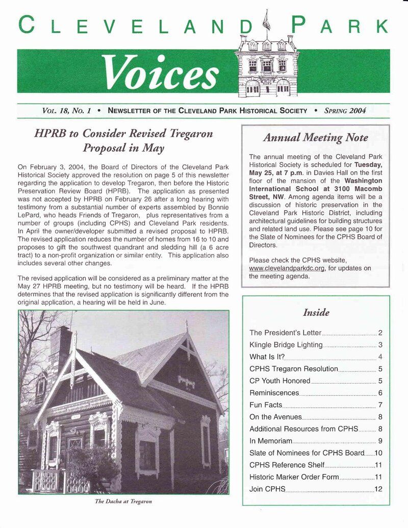 Cover of Voices Newsletter issue Spring 2004