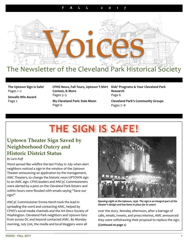 Cover of Voices Newsletter issue Fall 2017