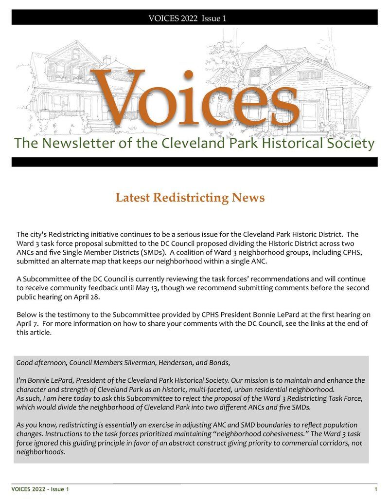 Cover of Voices Newsletter issue Spring 2022