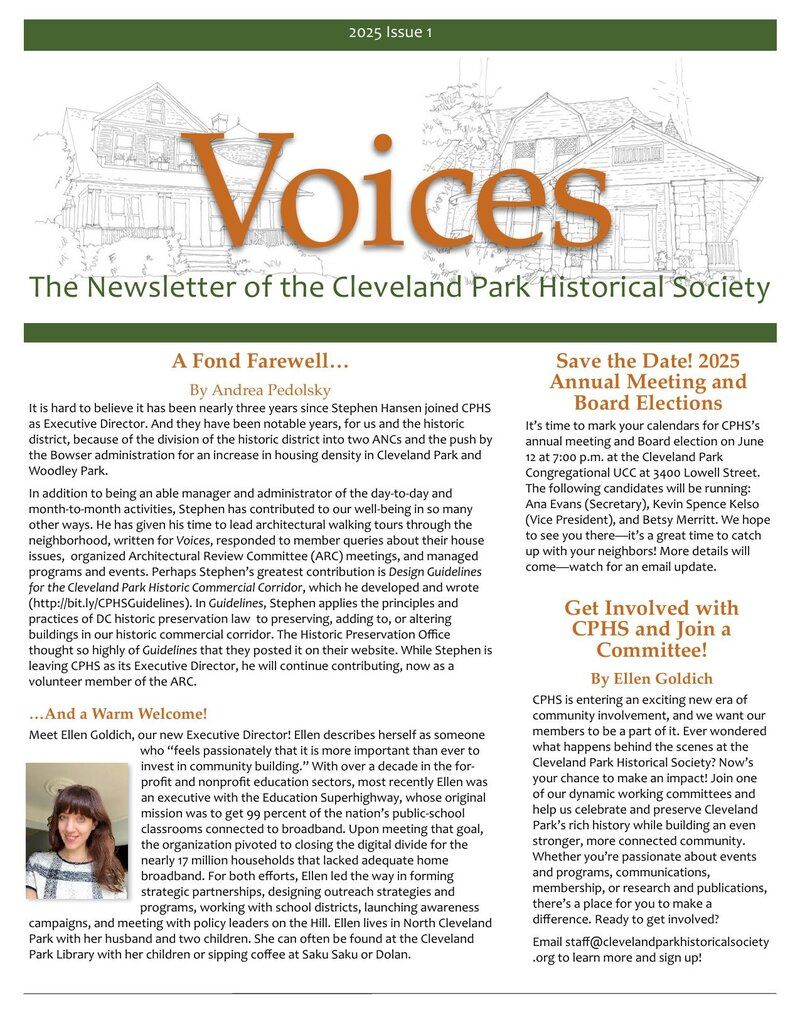 Cover of Voices Newsletter issue Spring 2025