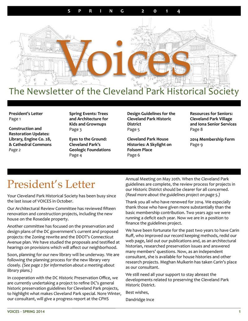 Cover of Voices Newsletter issue Spring 2014