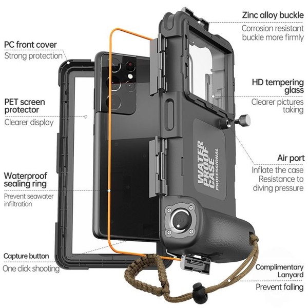 Diving Shell Gen2 Upgrade IP68 Waterproof Phone Case(Black) - View 3