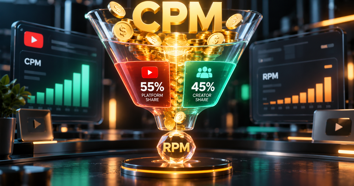Why YouTube RPM is Lower Than CPM: The Complete Math Guide