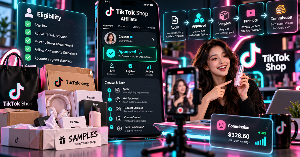 TikTok Shop Affiliate: Eligibility, Samples & Payout Rules