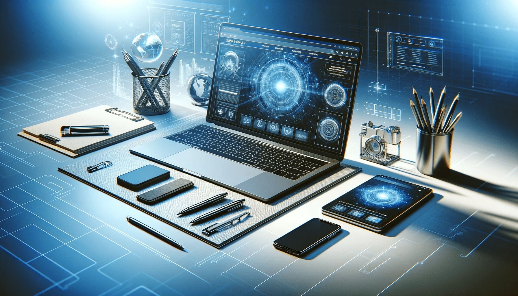 Um laptop em cima da mesa