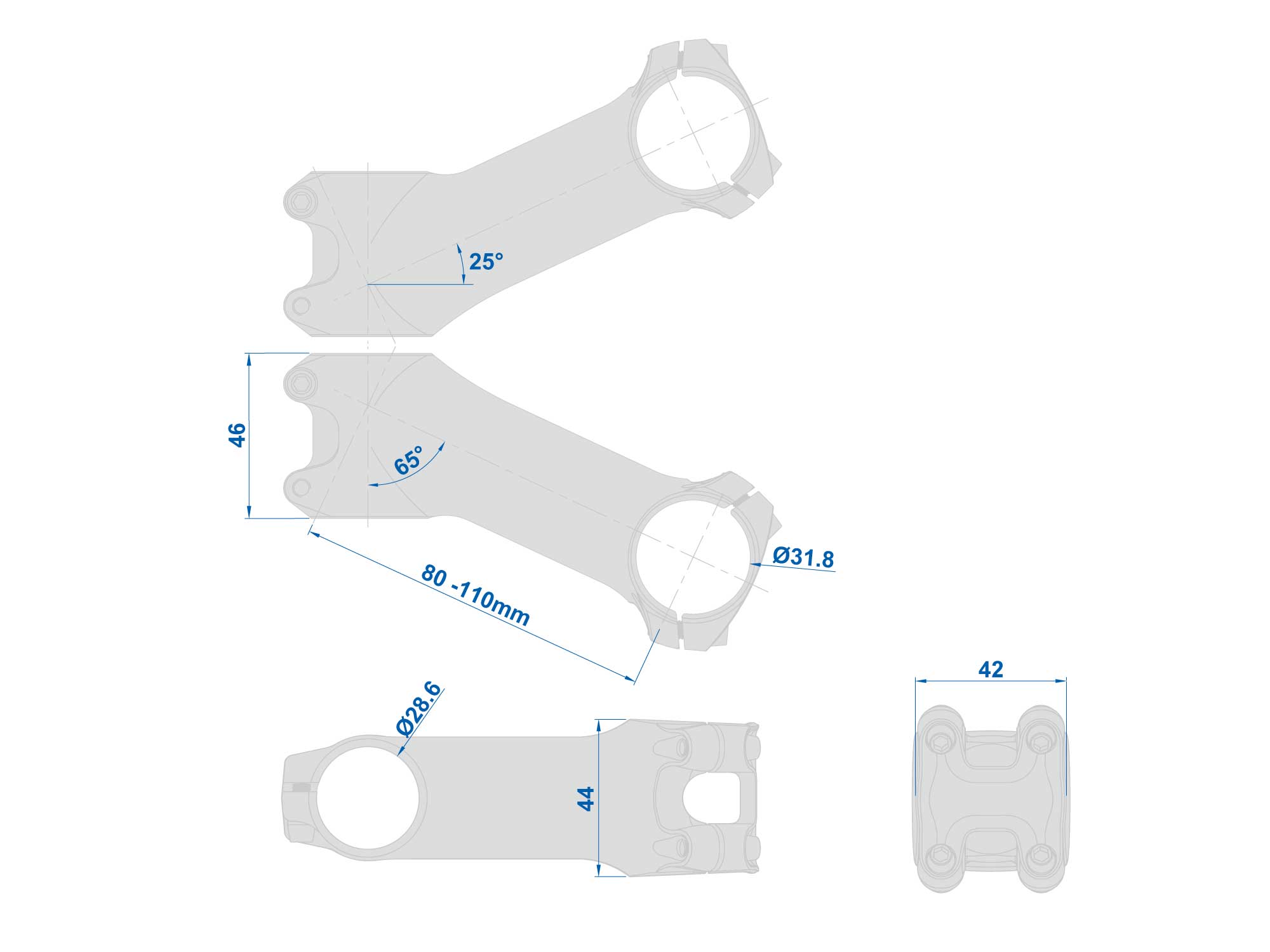 RITCHEY C220 STEM 25° 100mm 未使用品 Ritchey WCS C220 stem | Retrogression