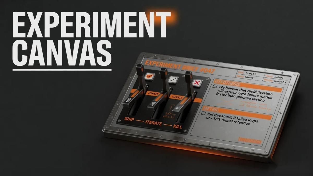 Editorial cover for Demand Experiment Brief Canvas