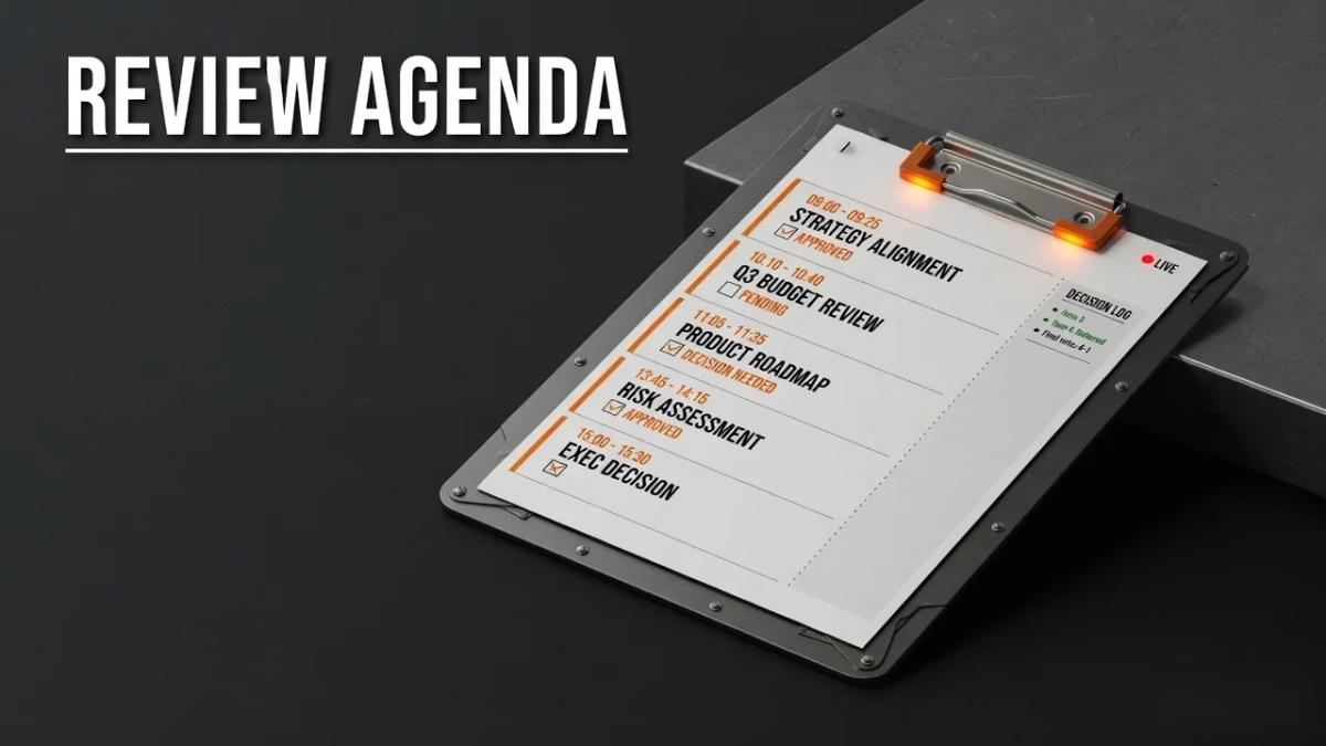 Editorial cover for Pipeline Review Agenda Template