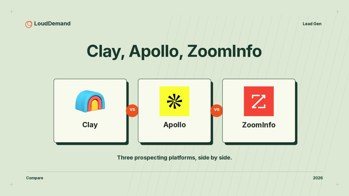 Clay, Apollo, ZoomInfo An illustrated editorial cover with a side-by-side comparison of the named options.