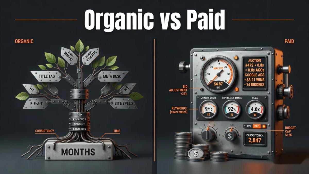 Editorial cover for Organic vs Paid Search for B2B Demand Capture