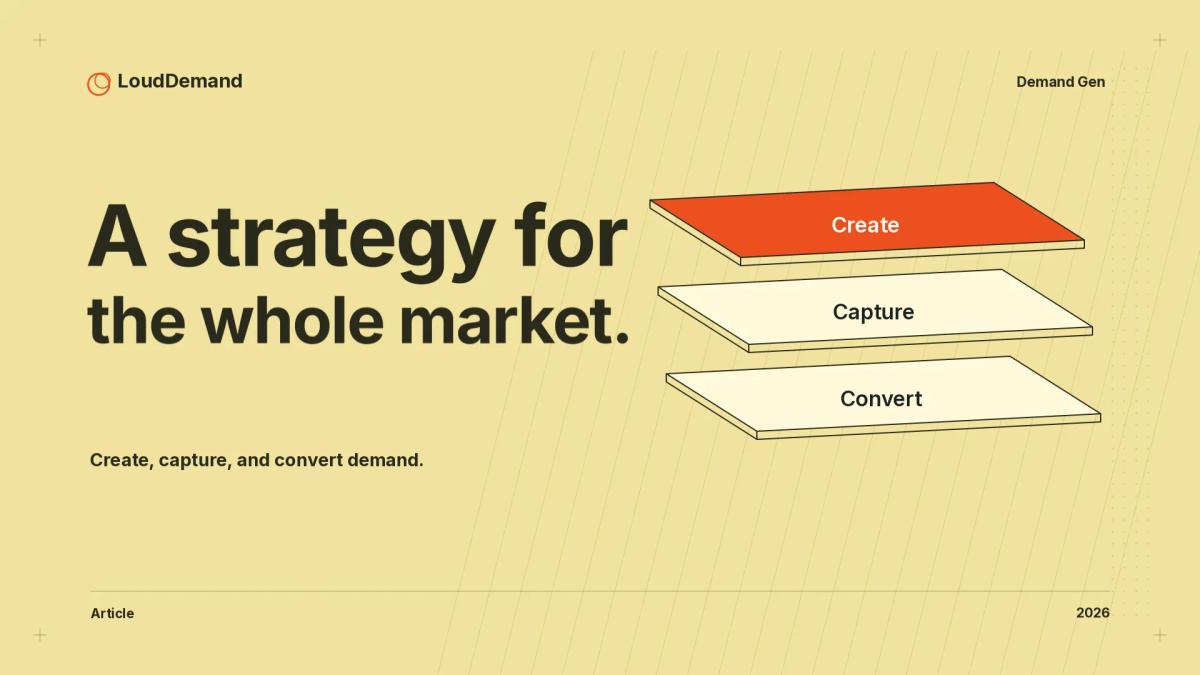 A strategy for the whole market. An illustrated editorial cover with labeled elements from the article framework.