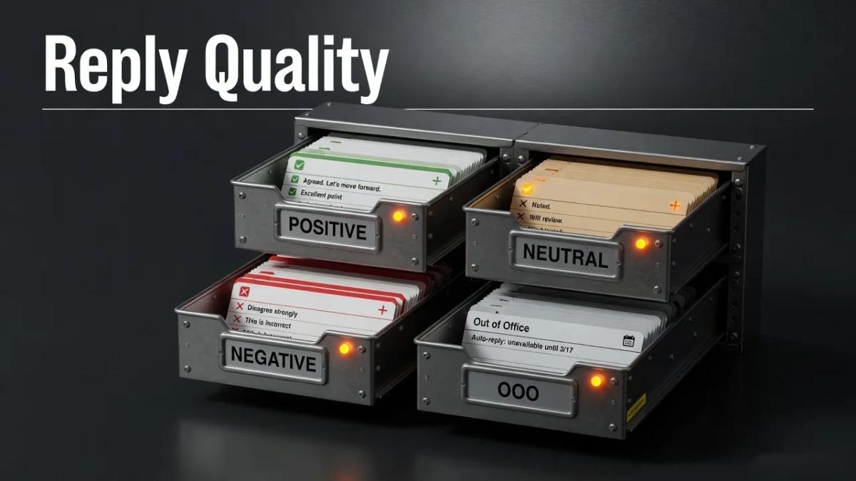 Editorial cover for Outbound Reply Quality Notes 2026