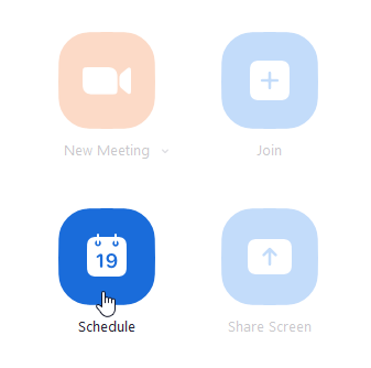 An option to schedule a meeting in a Video Conferencing application