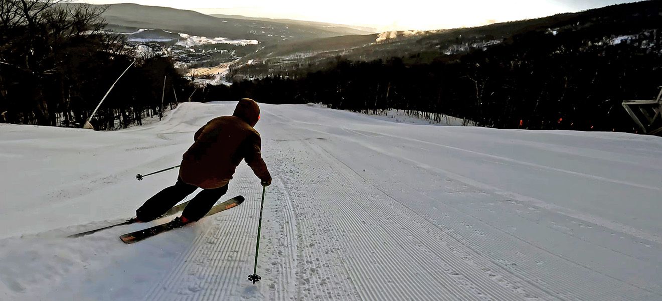 2023 K2 Mindbender 89 Ti Skis: Full Width Action Image 2