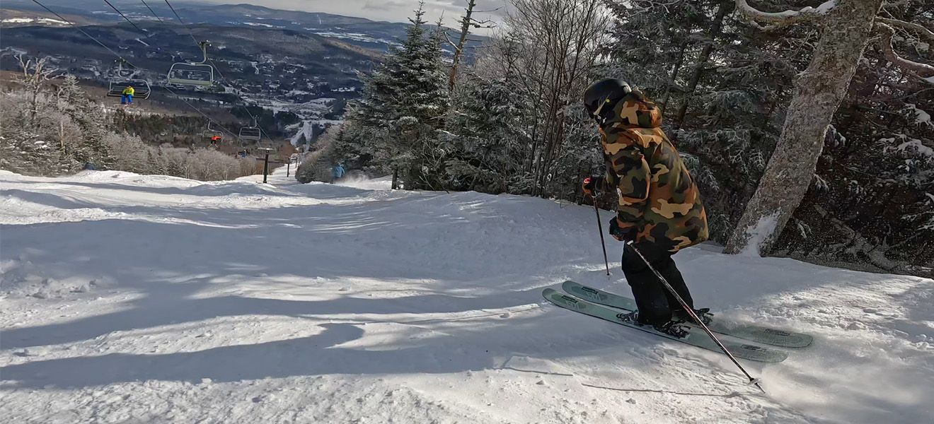 2023 Salomon QST Lumen 98 Skis: Full Width Action Image 1