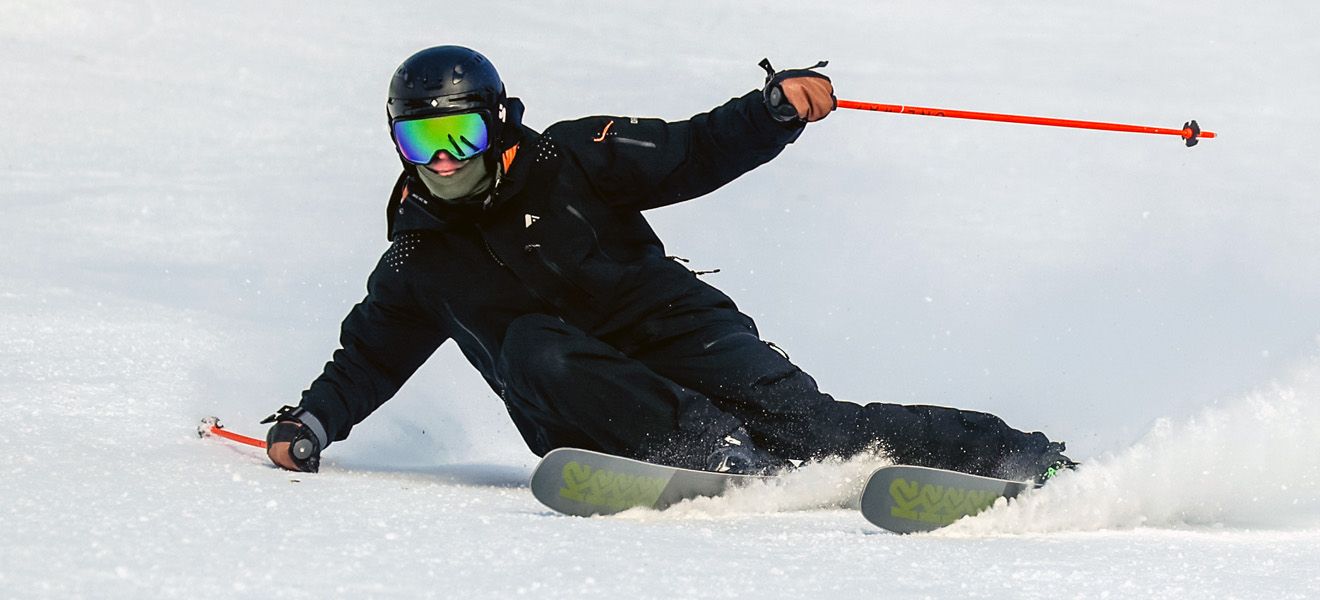 2023 K2 Mindbender 99 Ti Skis: Full Width Action Image 1