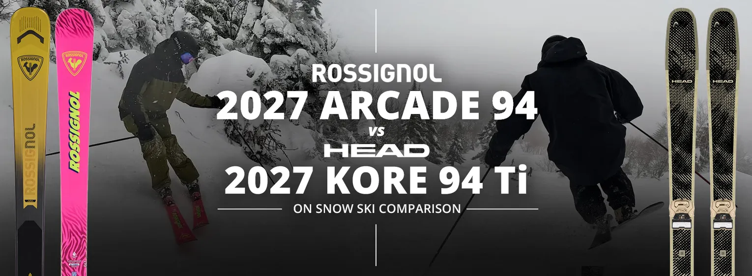 2027 Rossignol Arcade 94 and Head KORE 94 Ti On Snow Ski Comparison - Lead Image