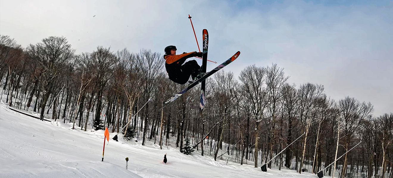 2023 Atomic Bent 90 Skis: Full Width Action Image 1