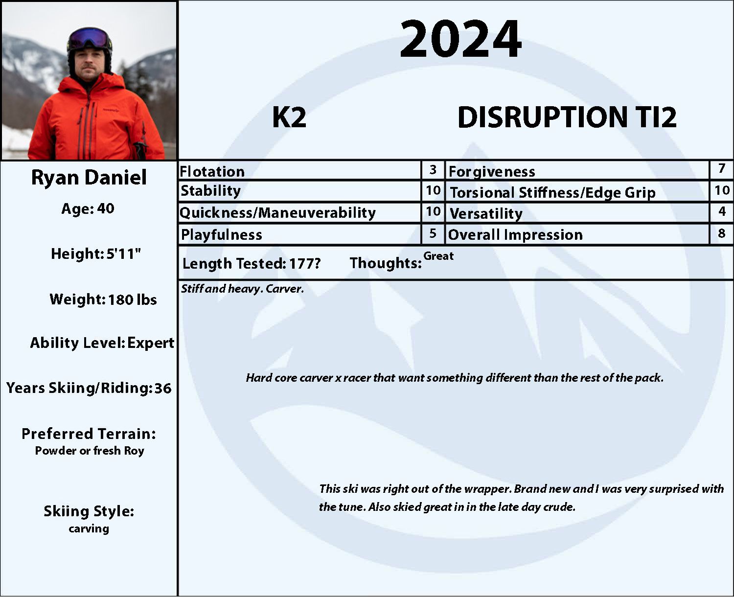 2024 K2 Disruption Ti2 Skis w Marker XCOMP 16 Binding | Alpine