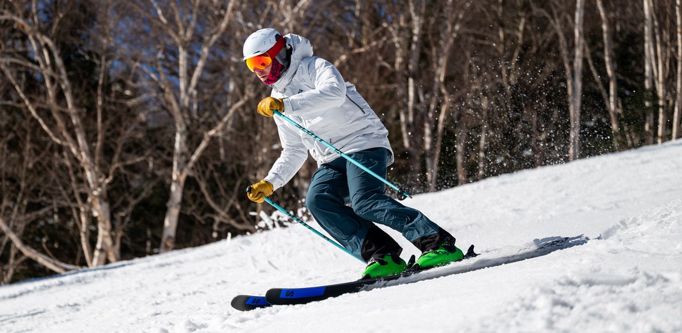 2024 Salomon Stance 96 Skis: Full Width Action Image 1
