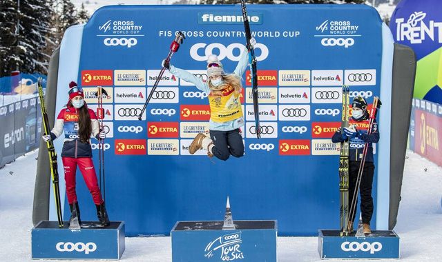 Top Five Fridays January 15, 2021: Jessie Diggins Podium Image