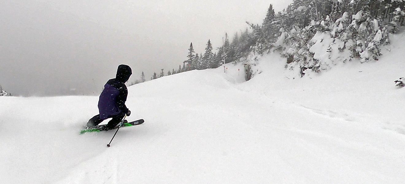 2021 Elan Ripstick 96 Ski Review: Full Width Action Image 2