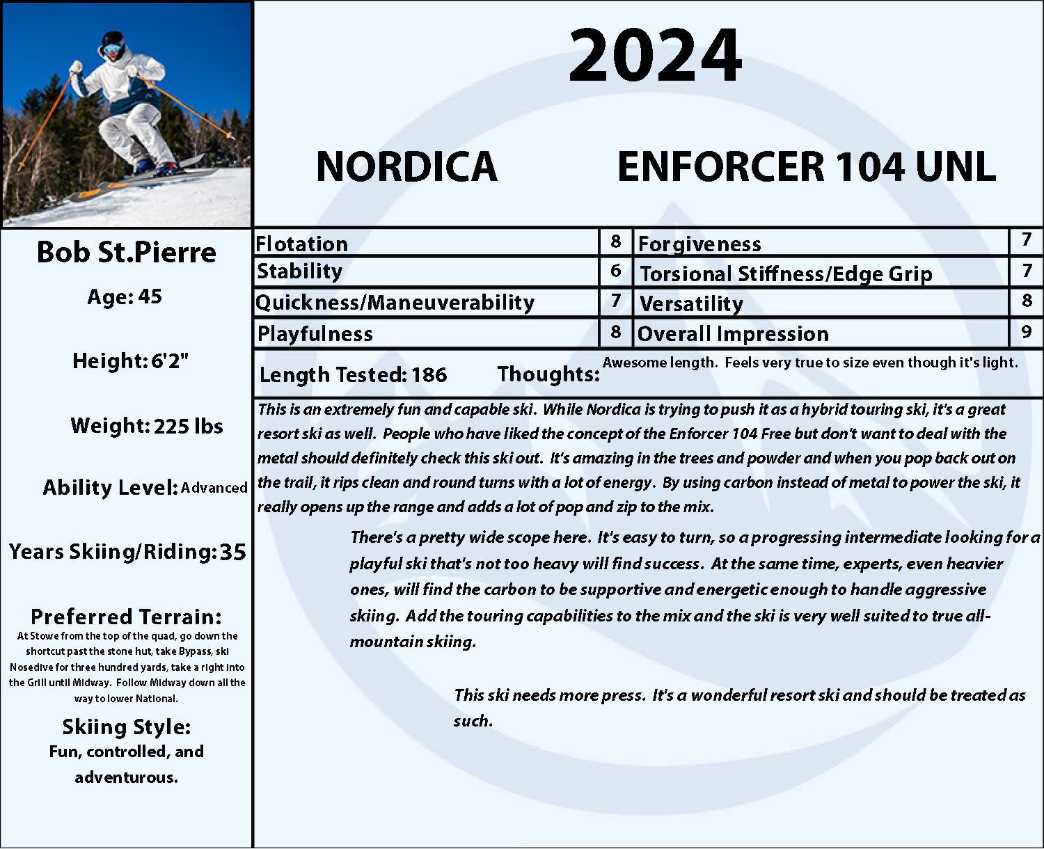 【板ビンシール3点】Enforcer Unlimited 104 2024 Nordica Enforcer 104 Unlimited