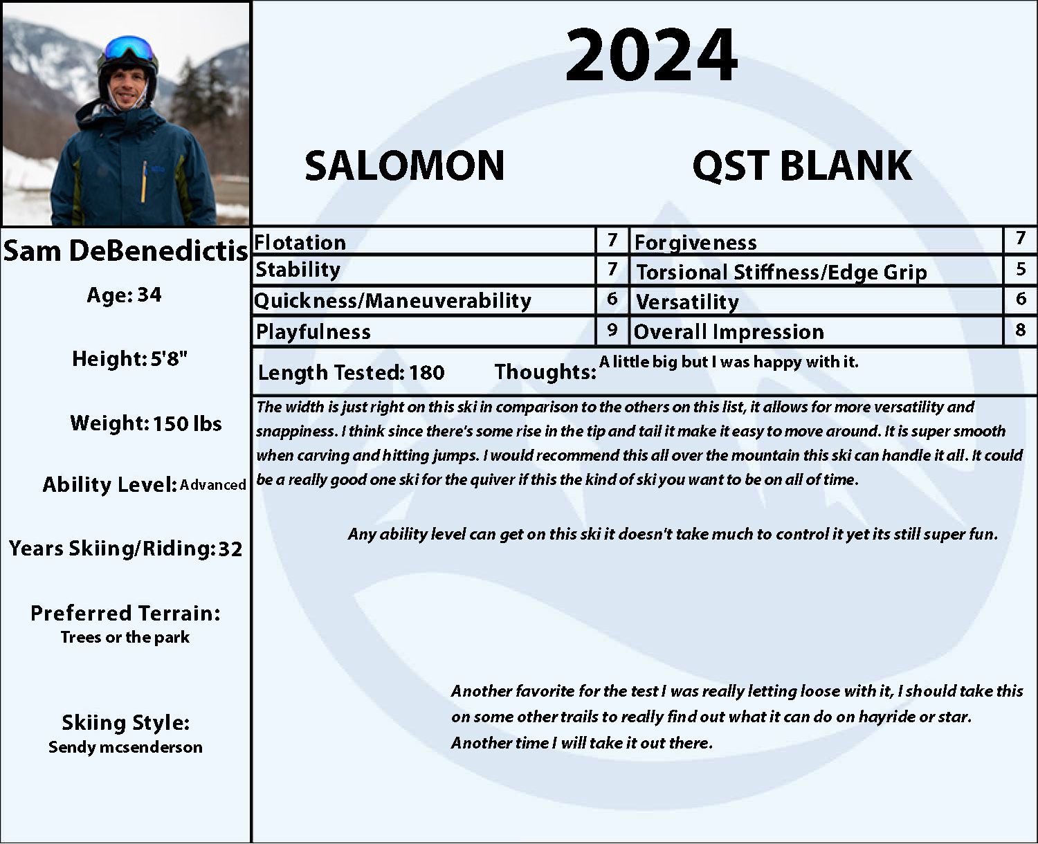 2024 Salomon QST Blank | SkiEssentials
