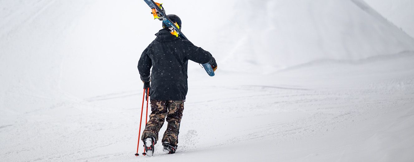 Armada Grands 3L Jacket and Emmons Bib Pants Outerwear Review: Lifestyle Image 1