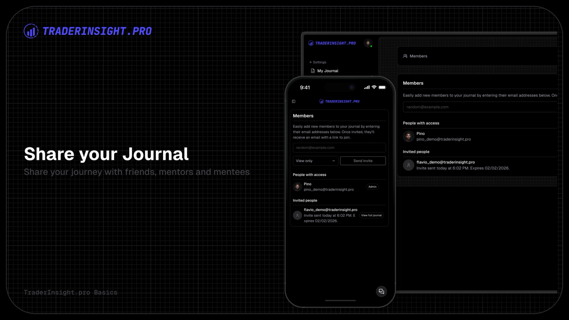 Invite Your Team, Friends & Mentors to Your Trading Journal