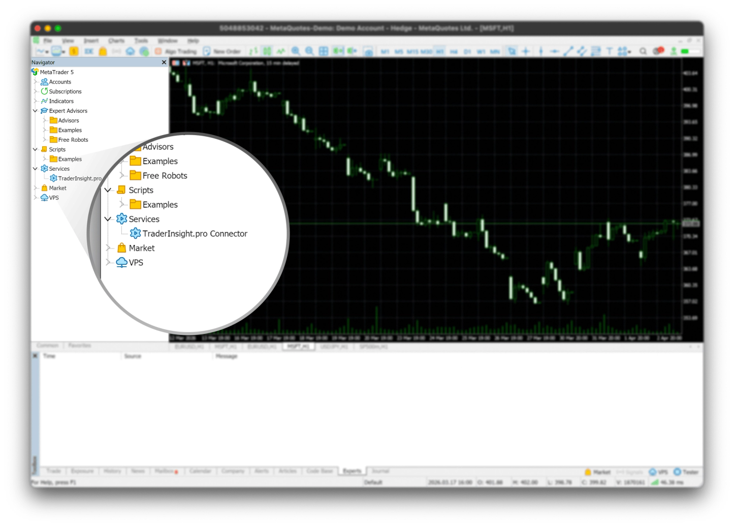 The connector should be listed under services now