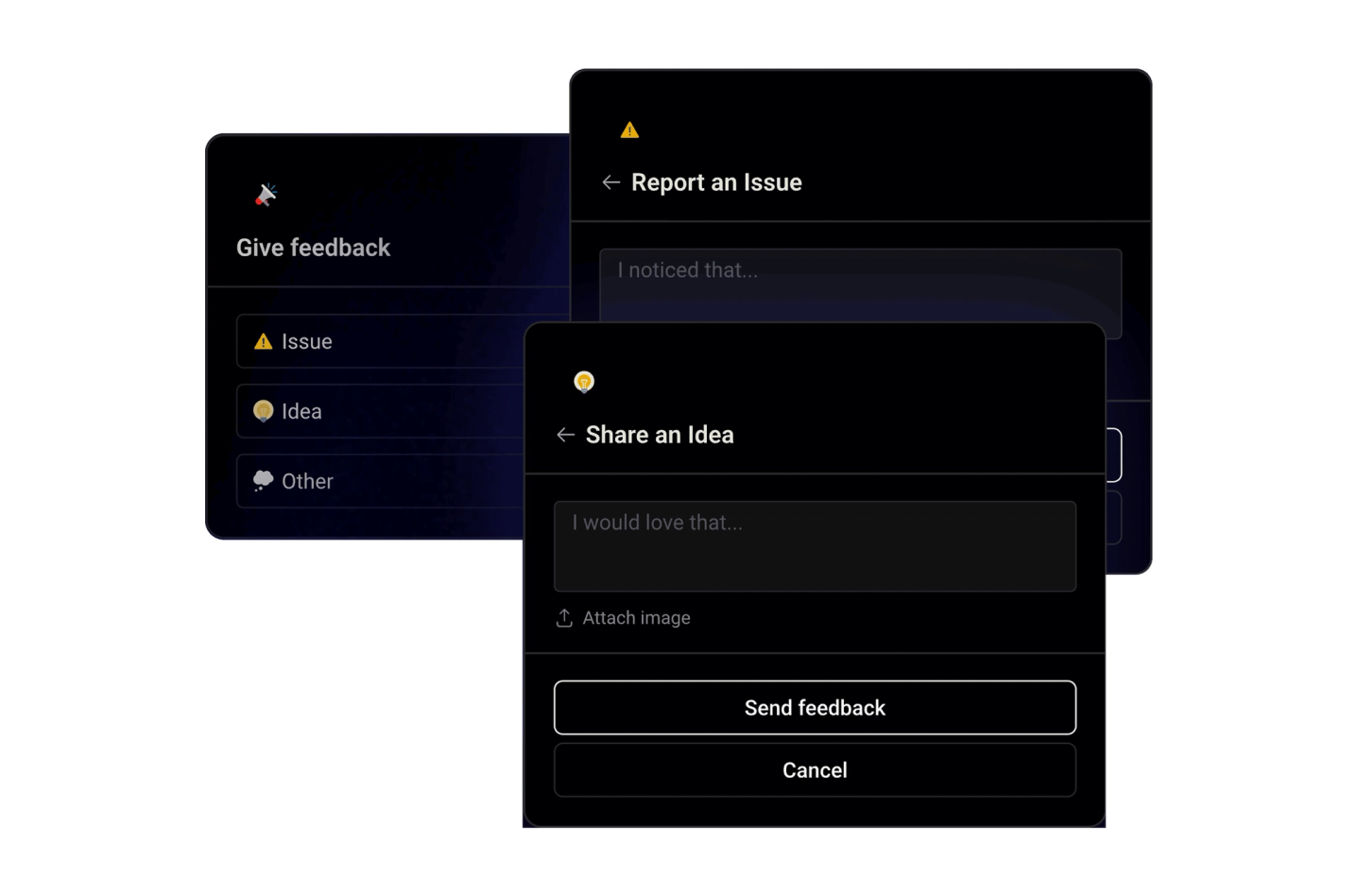 Shape the future of your trading journaling experience by sharing your ideas, suggestions, or critiques directly within the app. Your feedback drives our continuous improvement efforts.