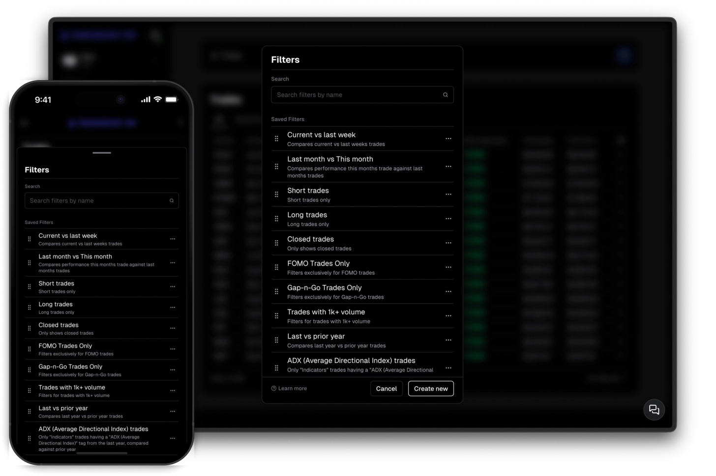 Filter Everything for all your trades