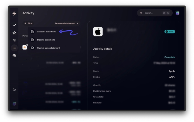 Navigate to the Activities section