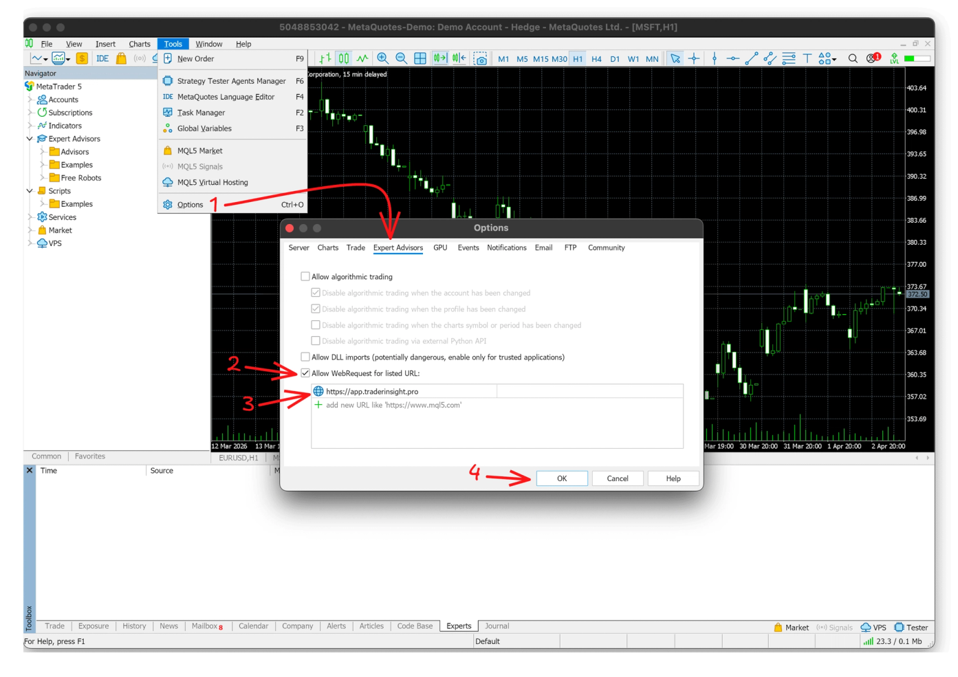 Whitelist https://app.traderinsight.pro