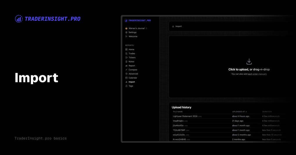 Effortlessly Import and Manage Your Trades with TraderInsight.pro