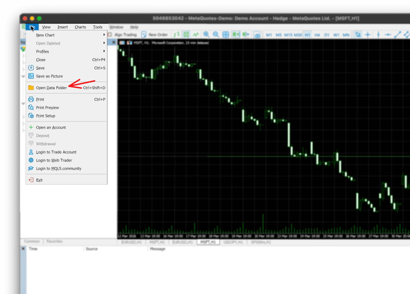 Click on File -> Open Data Folder