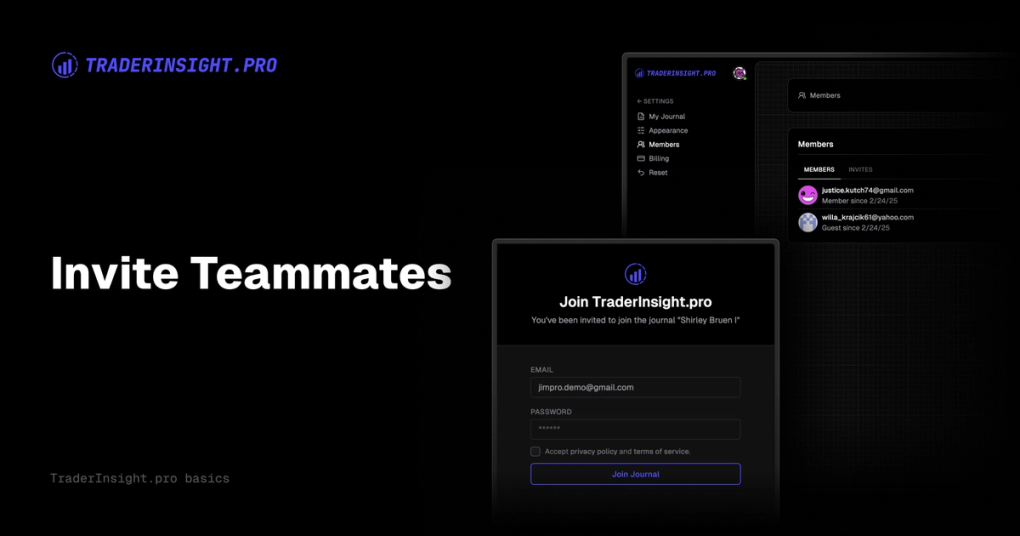 New Feature: Invite Your Team, Friends & Mentors to Your Trading Journal 🎉