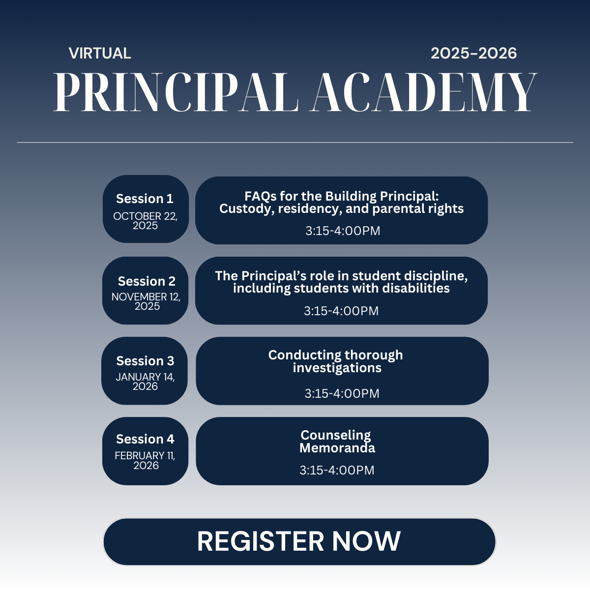 Register Now: 2025-26 Virtual Principal Academy