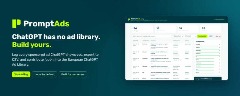 PromptAds is live: de eerste Europese ChatGPT Ad Library
