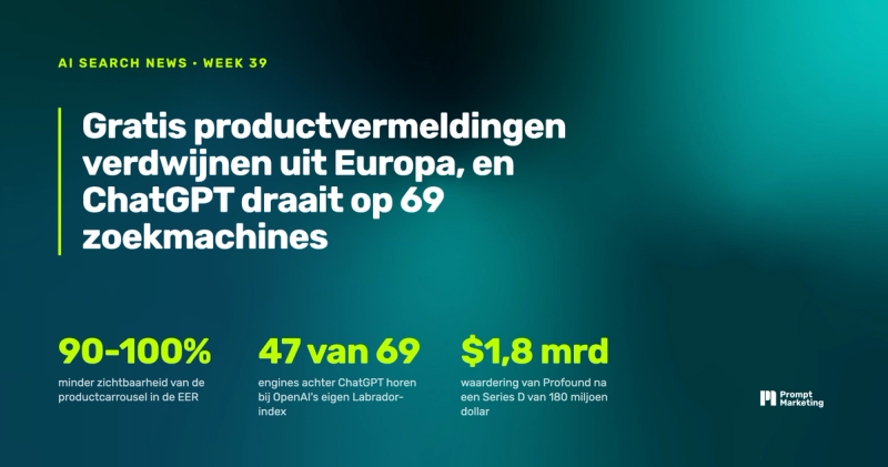 Gratis productvermeldingen verdwijnen uit Europa, en ChatGPT draait op 69 zoekmachines