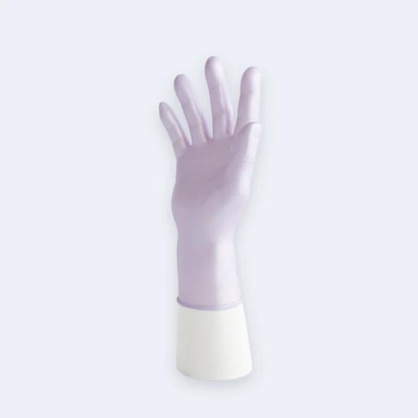 Shinyguard™ Synmax Ultra Vinyl Gloves compact view of texture and grip details with Vinyl, showing pearl-finish vinyl comfort and brand presentation.