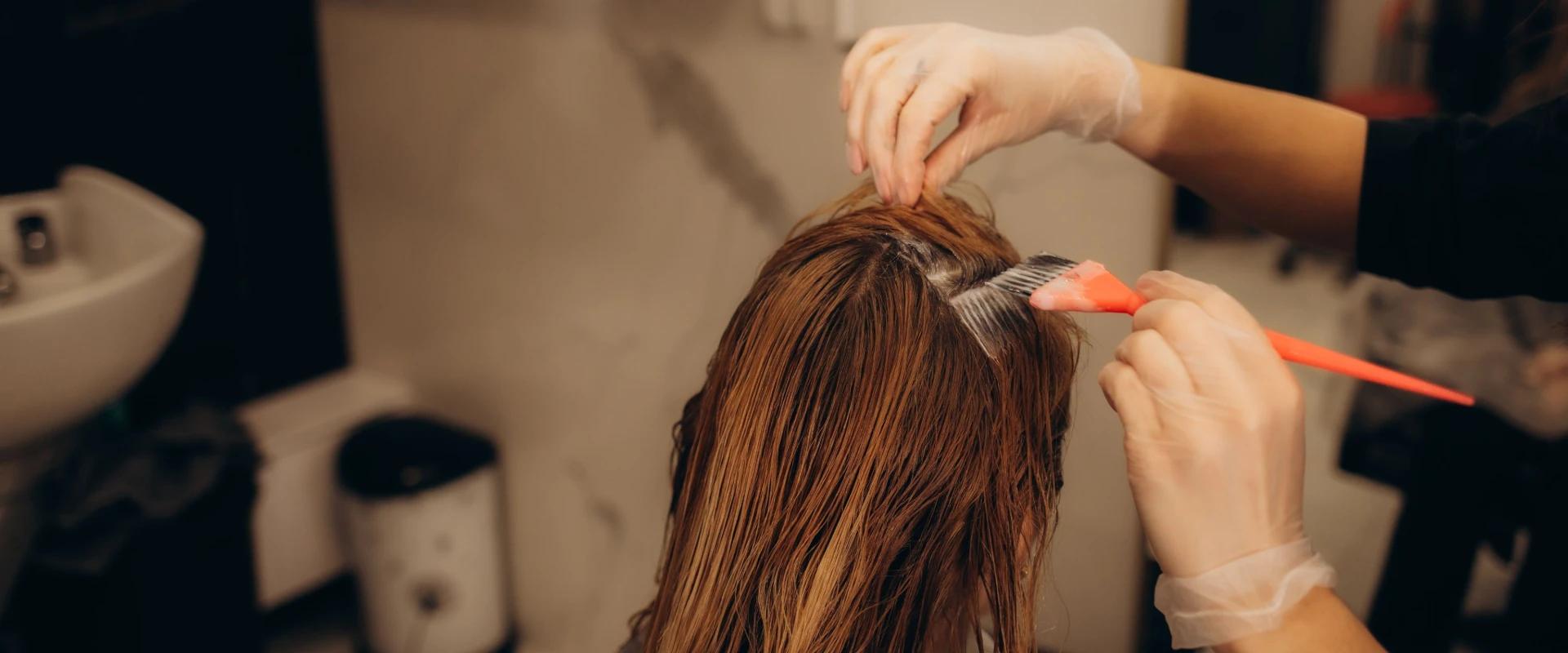 Vinyl gloves for hair coloring in a salon, ensuring cleanliness and protection.