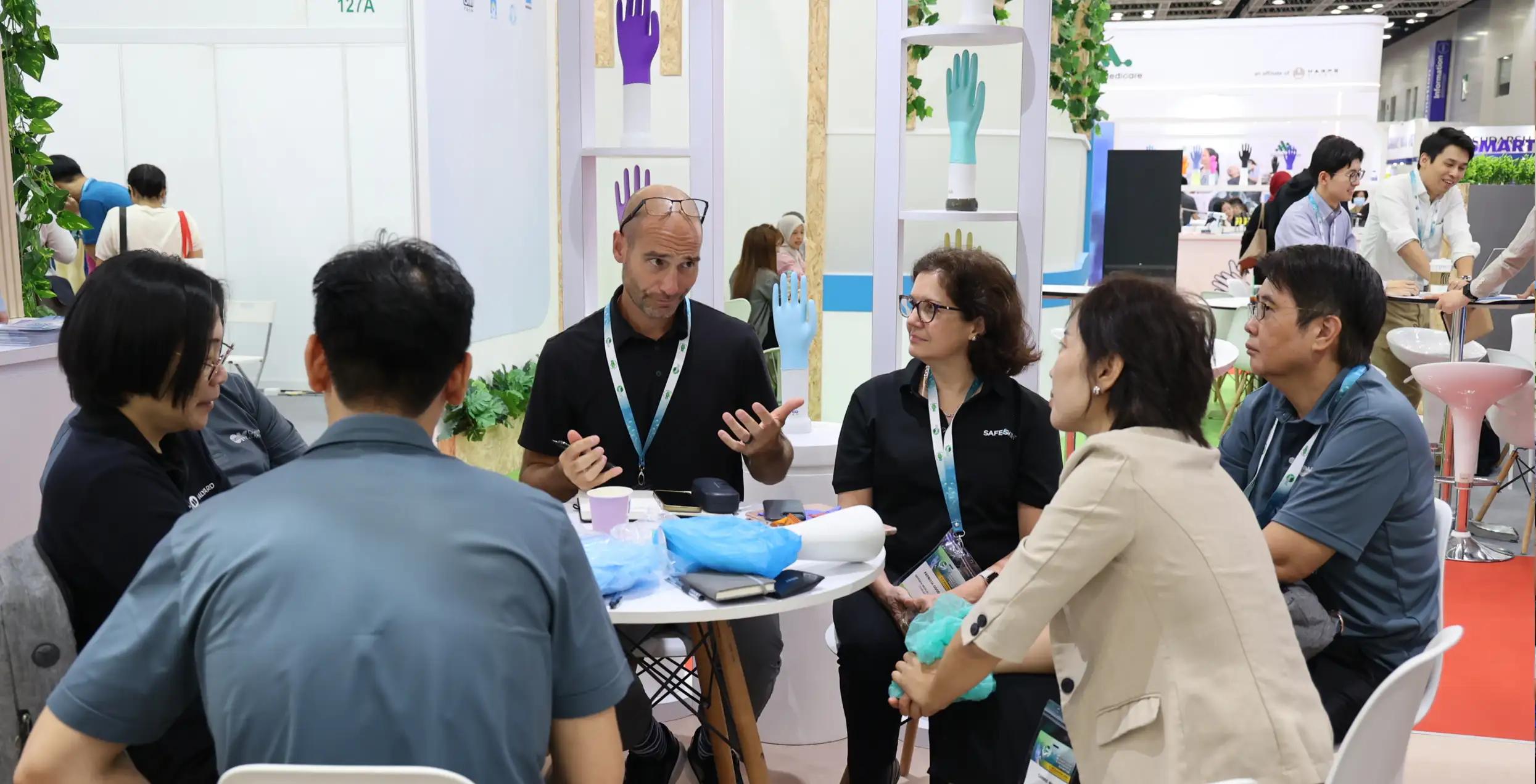 INTCO team demonstrated disposable glove solutions to visitors at IRGCE 2026