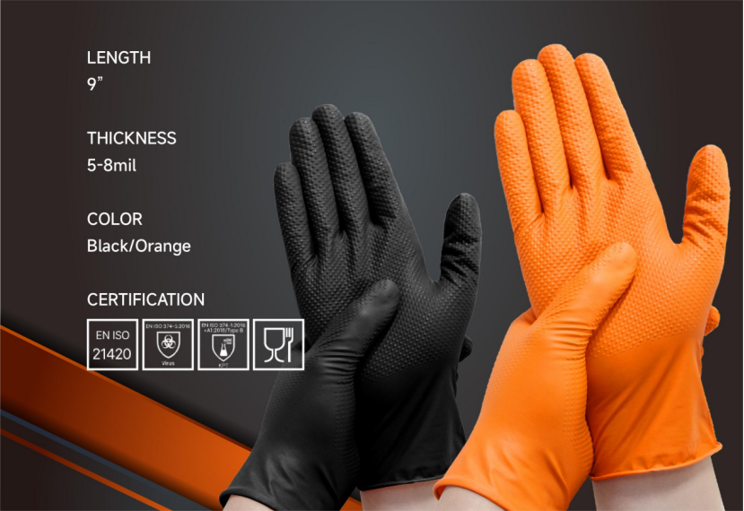 Diamond Textured Nitrile Gloves