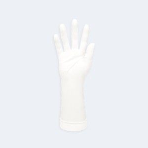 Disposable Cleanroom Nitrile Gloves compact view for identifying the glove style, showing low-particle cleanroom handling for Life Sciences and Laboratory.